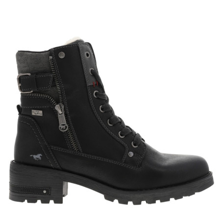 Bottines noires à talon décroché moyen avec une...