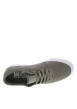Thumbnail Baskets en cuir kakis avec le logo à semelle plate blanche et à lacets plats - Image 4