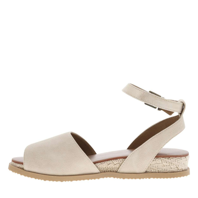 Chattawak - Sandales Beiges à Talon Compensé Bas En Corde Tressée Et à Boucle à Ardillon - Beige