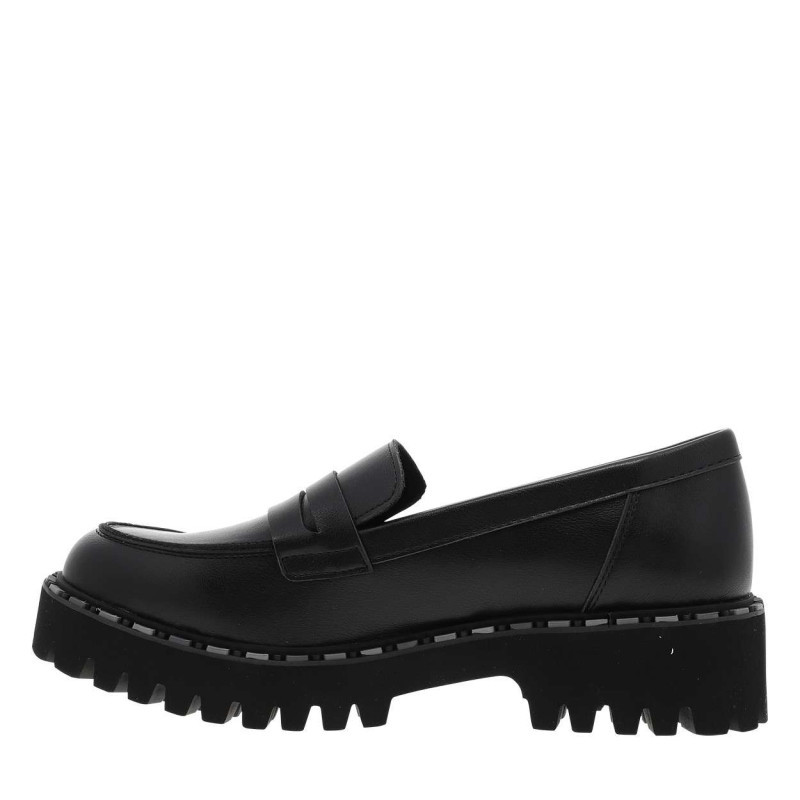 Mustang - Mocassins Noirs à Talon Décroché Bas Et à Slip-on Avec Une Semelle Crantée - Noirs
