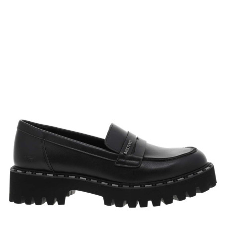 Mocassins noirs à talon décroché bas et à...