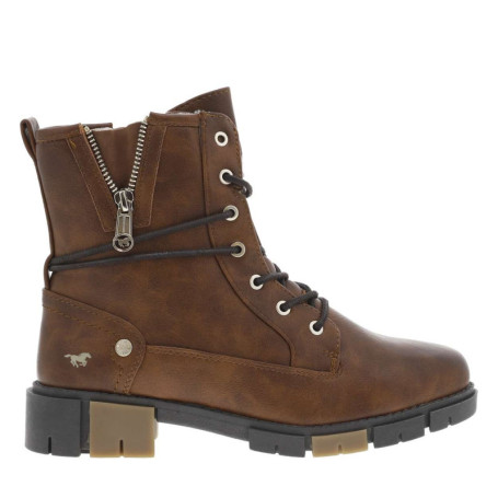 Bottines brunes à talon décroché bas avec un...