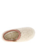 Thumbnail Mules écrues à talon plat avec extérieur sherpa et col brodé de fil rouge - Image 4