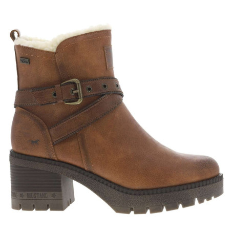 Boots cognac à talon décroché moyen avec un zip...