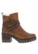 Thumbnail Boots cognac à talon décroché moyen avec un zip et une boucle décorative