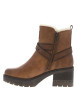 Thumbnail Boots cognac à talon décroché moyen avec un zip et une boucle décorative - Image 2