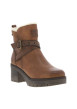 Thumbnail Boots cognac à talon décroché moyen avec un zip et une boucle décorative - Image 3