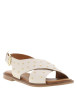 Thumbnail Nu-pieds en cuir écrus à semelle plate et à boucle à ardillon - Image 3