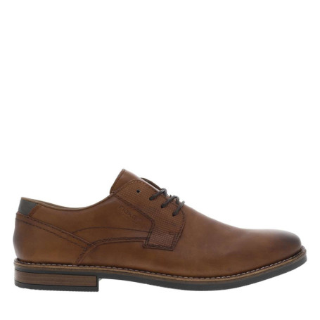 Derbies en cuir cognac à talon décroché bas et...