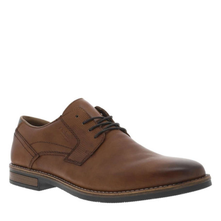 Derbies en cuir cognac à talon décroché bas et...