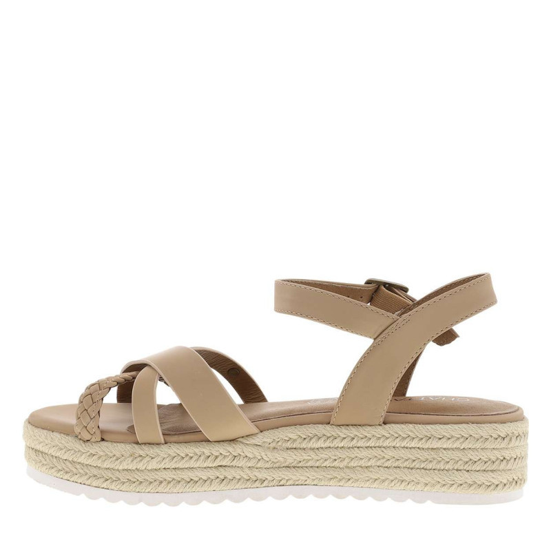 Chattawak - Nu-pieds Taupe à Talon Plateforme Avec Une Boucle à Ardillon - Beige