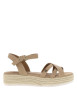 Thumbnail Nu-pieds taupe à talon plateforme avec une boucle à ardillon