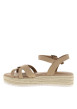 Thumbnail Nu-pieds taupe à talon plateforme avec une boucle à ardillon - Image 2