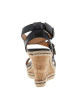 Thumbnail Nu-pieds noirs à talon compensé haut avec une boucle à ardillon - Image 6