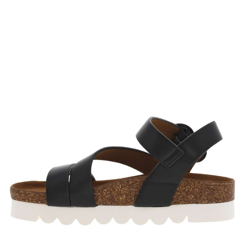 Chattawak - Nu-pieds Lucia Noirs Avec Une Boucle Ronde Métallique Et à Plateforme - Noirs