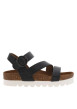 Thumbnail Nu-pieds Lucia noirs avec une boucle ronde métallique et à plateforme