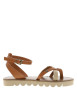 Thumbnail Nu-pieds Leia marron avec un entre-doigt et une boucle à ardillon