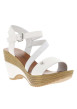 Thumbnail Nu-pieds blancs à talon compensé haut avec une boucle à ardillon - Image 3