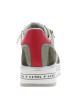 Thumbnail Baskets basses running en cuir kaki avec lacets élastiqués et semelle plateforme - Image 6