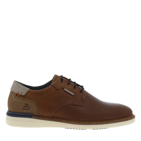 Baskets basses style derbies en cuir cognac...