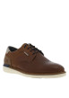 Thumbnail Baskets basses style derbies en cuir cognac avec lacets ronds marine - Image 3