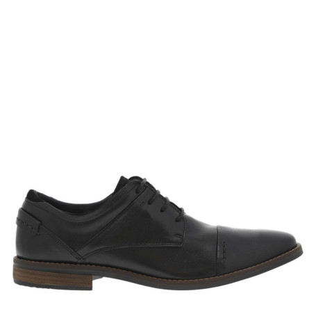 Derbies en cuir noires à bout droit avec un...