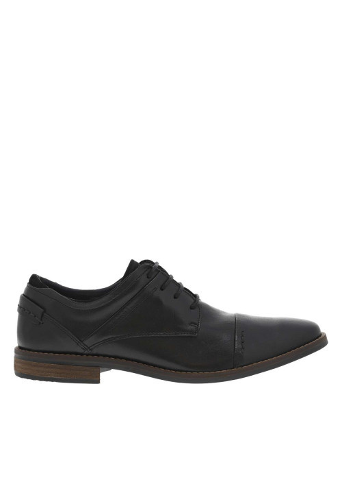 Derbies en cuir noires à bout droit avec un...