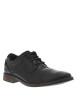 Thumbnail Derbies en cuir noires à bout droit avec un talon décroché bas - Image 3