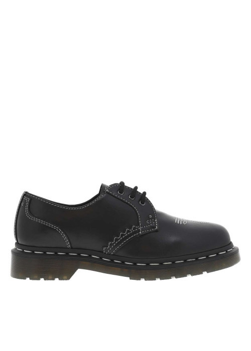 Derbies 1461 Gothic Americana en cuir noires à talon plat et à lacets plats