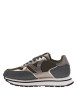 Thumbnail Baskets running kaki avec bandes argentées à talon compensé bas - Image 2