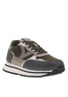 Thumbnail Baskets running kaki avec bandes argentées à talon compensé bas - Image 3
