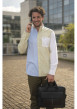 Thumbnail Chemise en coton biologique verte, blanche et bleue unie avec une coupe droite - Image 5