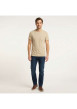 Thumbnail T-shirt en coton beige uni pourvu d'une poche plaquée sur le coeur - Image 4