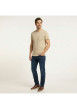 Thumbnail T-shirt en coton beige uni pourvu d'une poche plaquée sur le coeur - Image 5