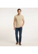 Thumbnail T-shirt en coton beige uni pourvu d'une poche plaquée sur le coeur - Image 6