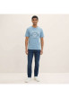 Thumbnail T-shirt en coton bleu avec un imprimé de la marque et une coupe droite - Image 3