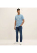 Thumbnail T-shirt en coton bleu avec un imprimé de la marque et une coupe droite - Image 4