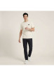 Thumbnail T-shirt en coton écru uni avec une coupe droite et un col rond - Image 5