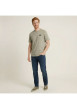 Thumbnail T-shirt en coton kaki uni avec une coupe droite et un col rond - Image 4