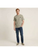 Thumbnail T-shirt en coton kaki uni avec une coupe droite et un col rond - Image 5