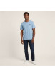Thumbnail T-shirt en coton ciel uni avec une coupe droite et un col rond - Image 7