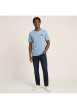 Thumbnail T-shirt en coton ciel uni avec une coupe droite et un col rond - Image 8