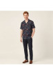 Thumbnail Chemise marine à motifs pourvue d'un col cubain et de manches courtes - Image 5