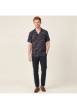 Thumbnail Chemise marine à motifs pourvue d'un col cubain et de manches courtes - Image 6