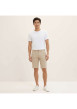 Thumbnail Short Chino en coton beige avec une coupe ajustée et une taille intermédiaire - Image 2
