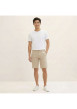Thumbnail Short Chino en coton beige avec une coupe ajustée et une taille intermédiaire - Image 4