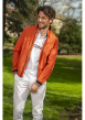 Thumbnail Pantalon chino en coton et lin mélangé blanc pourvu d'une taille élastiquée - Image 6