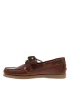 Thumbnail Mocassins bateau cognac en cuir avec un talon plat et à slip-on - Image 2