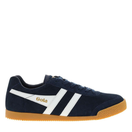 Tennis bleu marine en cuir avec un talon plat...