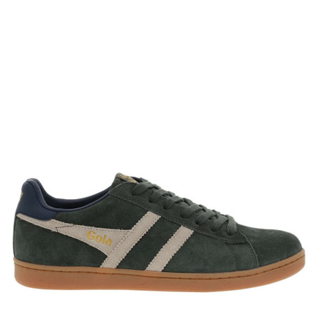 Tennis kaki en cuir nubuck avec un talon plat...